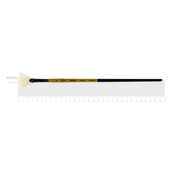 Пензель щетина віялова AMBER 2306FN №8 довга ручка ROSA