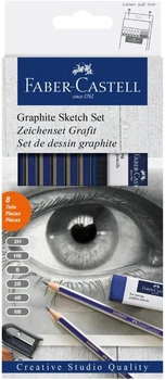 Чернографитные карандаши Faber-Castell в наборе, 6 шт. резинка, точилка, картонный пенал, (114000)