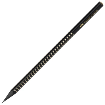 Чернографитный карандаш Faber-Castell GRIP SPARKLE, B, MIDNIGHT GOLD, (118278)