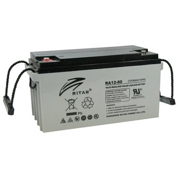 Аккумулятор AGM RITAR DC12-80 12V 80Ah батарея для солнечных систем UPS глубокий цикл свинцово-кислотный (TOR-JUG_22B)