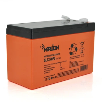 Акумуляторна батарея MERLION GL1270F2 12V 7Ah для інвертора акумулятор гелевий 150х65х95 2.1кг (YU-GT_33A)