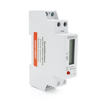 Однофазный электронный счетчик Sinotimer 1P 220V 30A для учета электроэнергии на DIN-рейку измеритель энергии (TOR-JUG_22B)