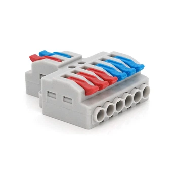 Клеммная колодка Voltronic с нажимными зажимами 2х4-провода, 400В 32А, 0.08- 4мм2, SPL-62, gray