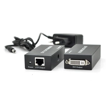 Активный удлинитель DVI 60м Voltronic по витой паре RJ-45 черный для передачи сигнала удлинитель DVI (LO-TH_11C)