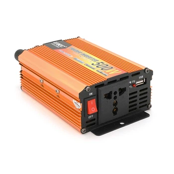 Инвертор напряжения UKC 500ВА(300Вт), 12/220V, approximated, 1 универсальная розетка, клемм + крокодилы