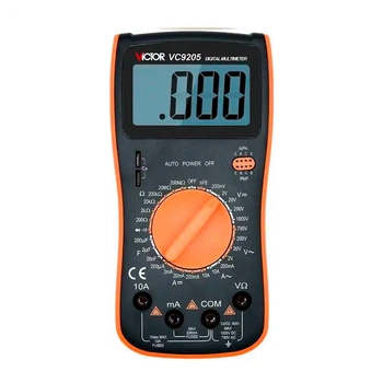 Мультиметр Victor VC9205 цифровой измеритель напряжения тока сопротивления частоты для электриков и радиолюбителей (LO-TH_11C)
