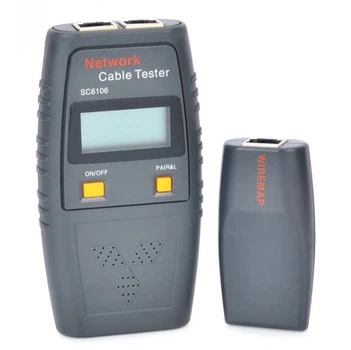 Кабельный тестер Merlion SC-6106 RJ-45 и RJ-11 для проверки витой пары коаксиального и телефонного кабеля (YU-GT_33A)