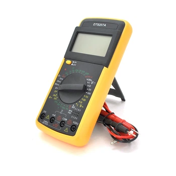 Мультиметр DT-9207A для измерения V A R C T до 1000В 20А 200МОм цифровой тестер электрических цепей (LO-TH_11C)