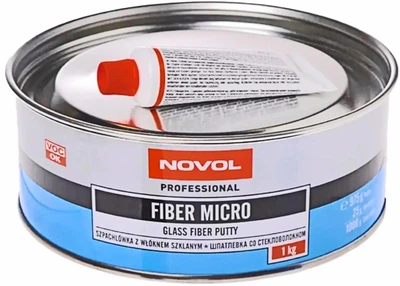 Шпатлевка автомобильная со стекловолокном NOVOL FIBER MICRO 1кг (1233)