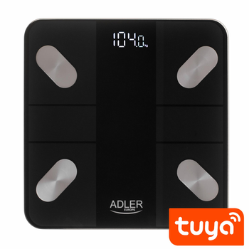 Весы напольные аналитические Adler AD 8186 Black - Smart - приложение Tuya