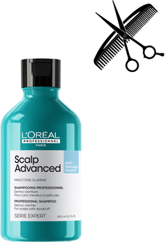 Профессиональный дерморегулирующий шампунь L'Oreal Professionnel Serie Expert Scalp Advanced против перхоти 300 мл (3474637109387)