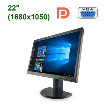Монитор Lenovo ThinkVision L2251p / 22" (1680x1050) TN / VGA, DP, Audio + Кабель питания б/у