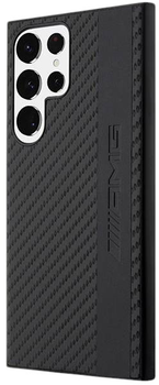 Etui plecki Mercedes AMG Carbon Stripe Embossed do Samsung Galaxy S23 Ultra Black (3666339113117)