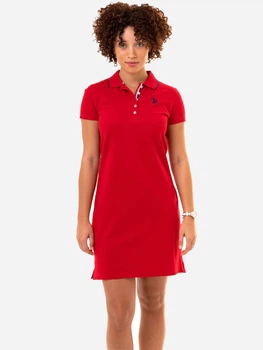 Сукня-футболка коротка літня жіноча U.S.Polo Assn 214980-ZH00A XS Червона (786660515473)