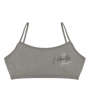 Підлітковий топ на тонких бретельках з принтом I am Strong - Donella - 5971PB57 - 152-158 см - Сірий