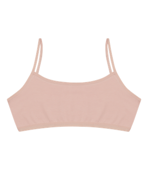 Подростковый топ однотонный на тонких бретельках - Donella - 5971PD1 - 152-158 см - Персиковый