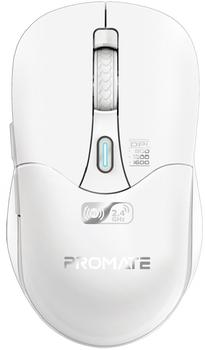 Компьютерная мышь Promate Samo, беспроводная, эргономичная, White