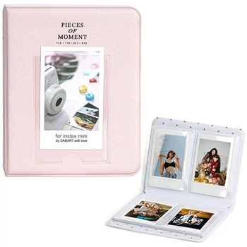 Фотоальбом Pink для фото Fujifilm instax mini 12 (11, 9, 8, liplay, link3, link2, link, evo, 99, 90, 40, 25), zink (2x3" kodak, canon, hp) на 64 фотографий (розовый)