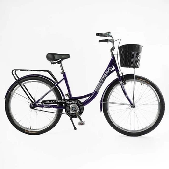 Велосипед городской с корзиной Corso «TRAVEL» 26'' TL-26106