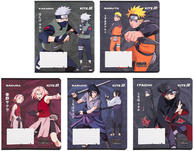 Набір шкільних зошитів Kite Naruto 12 аркушів у клітинку 25 шт (NR25-232)