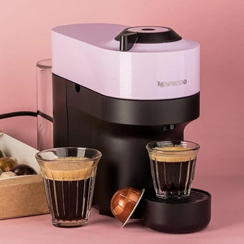Капсульна кофемашина Nespresso Vertuo POP лавандово-фіолетовий та дегустаційний набір 12 кави (капсул)