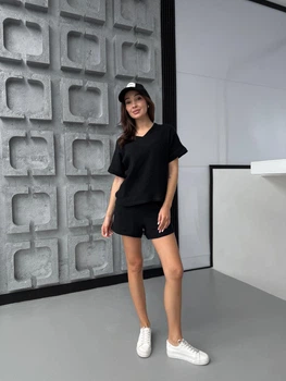 Женский костюм Hawaii COSY с шортами, S черный MSH2