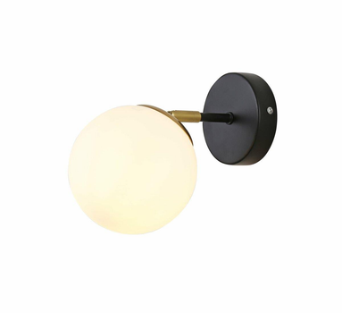 Настенное бра Sirius с плафоном-шаром под лампу Е14 черное IP20 G 74542/1W CP+Matte Black