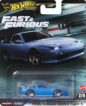 Pojazd Mattel Hot Wheels Premium Fast & Furious 1996 Nissan 180SX 2/5 1:64 HRV62 (0194735207459)