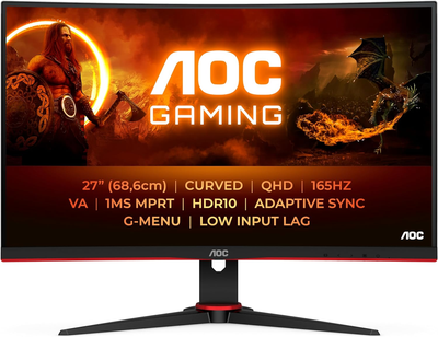 Монітор 27" AOC G2 CQ27G2SE/BK QHD VA 165 Гц Б/В