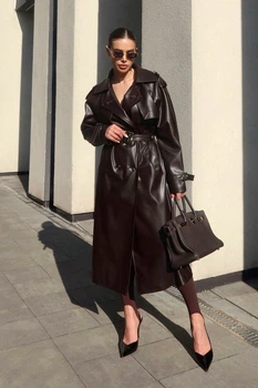 Тренч Jadone Fashion Некст длинный S-M шоколад