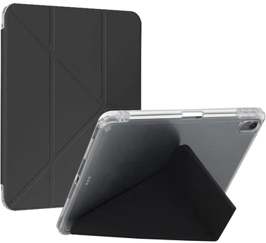 Чехол для планшета BeCover Ultra Slim Origami Transparent для Apple iPad 10.9" (2022/2024)/iPad (А16) 2025 11" с креплением для стилуса Apple Pencil Black (BC_712938)