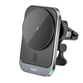 Автодержатель с беспроводной зарядкой Wiwu FREELANDER Wireless Charger Car Mount CH 314 with MagSafe для Apple iPhone Black
