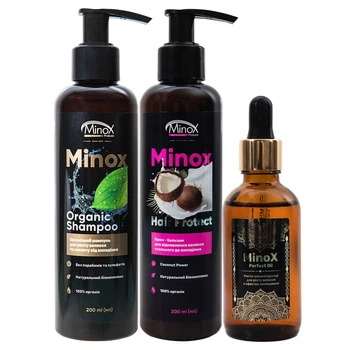 Комплекс для реконструкції волосся Minox Royal Care (шампунь, крем-бальзам, масло)