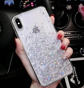 Блестящий чехол с серебряной фольгой iPhone XS Max