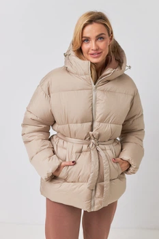 Куртка вкорочена з поясом Wear me M/L Бежевій (10_24_183-1_10008)