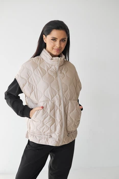 Жилет бомбер з карманами на блискавці Wear me XS Бежевий (6_24_51_5298)