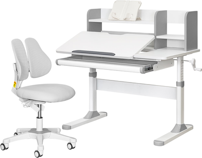 Комплект Evo-Kids Парта TH-330 Grey + Кресло Evo-kids Mio Lite G (TH-330 W/G + Y-208 G)