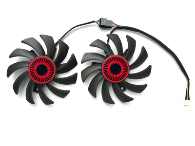 Вентилятор Everflow для видеокарты ASUS (orgnl) 75 мм 4-pin T128010BH (FD7010H12S T128010SH FD7010H12D T128010SM PLD08010S12HH) комплект 2 шт (№85.81)