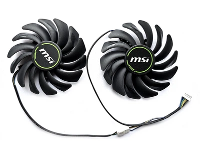 Вентилятор PowerLogic для відеокарти MSI RTX 2060 2070 2080 Super Ventus (orgnl) 87 мм PLD09210B12HH (PLD09210S12HH T129215SU) комплект 2 шт (№332.6)