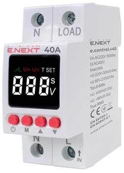 Однофазне реле контролю напруги 40А з індикацією [p0690032] E.NEXT e.control.v40