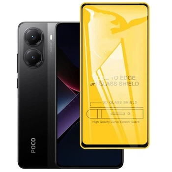 Защитное стекло TDG 9D для Poco X7 Pro полная проклейка черный