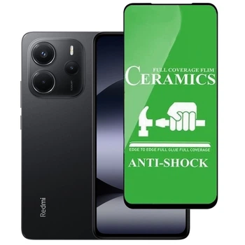 Защитное стекло-пленка Fiji Ceramics для Xiaomi Redmi Note 14 полная проклейка черный