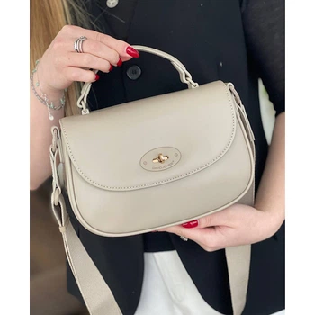 Сумка жіноча крос боді з еко шкіри David Jones 27963 теплий сірий