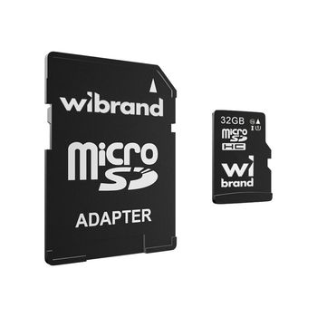 Карта памяти microSDHC (UHS-1) Wibrand 32Gb class 10 (adapter SD) WICDHU1/32GB-A