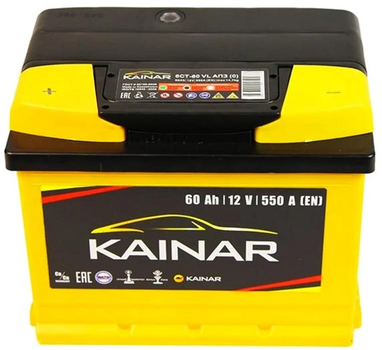 Автомобильный аккумулятор Kainar STANDART 60 А-ч (+/-) (550EN) 242х175х190 мм (K060 261)