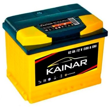 Автомобильный аккумулятор Kainar STANDART 62 А-ч (+/-) (590EN) 242х175х190 мм (K062 261)