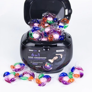 Капсулы для стирки WellMe Black 6в1 40шт