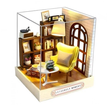 3D конструктор Румбокс со световыми эффектами "Минутка отдыха" конструктор Room Box кукольный домик своими руками (RB034)