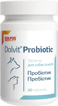 Ветпрепарат Dolfos Долвіт Пробіотик 60 таблеток для собак та котів (4005-60)