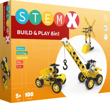 Конструктор с болтами Stem Build&Play 8 в 1 на 100 деталей (3858894673322)